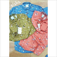 Mens Cotton Printed Shirt Collar Style: Straight