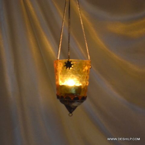 Glass T Light Candle Hanging Home Decor