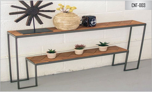 Console Table - Bronze Metal Construction Antique and Modern Brown Finish Durable Quality
