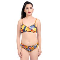 Bra Panty Set - Soft Padded Cotton Blend, Size B (30 To 38 Inch) | Comfortable Daily Wear In 3 Vibrant Colors