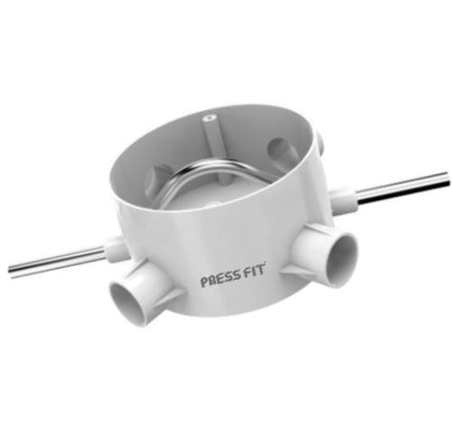 Pressfit Diya Plus Ceiling Fan Box With Hook - Tough Polymer 20-25mm Dimensions Heavy Duty Hook Corrosion Resistant Grey Color