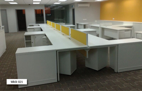 White & Yellow Office Workstation