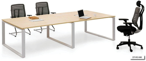 Cream & Silver Meeting Table