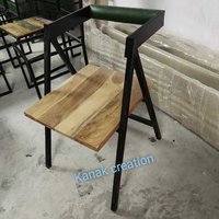 IRON WOODEN TOP CAFE CHAIR