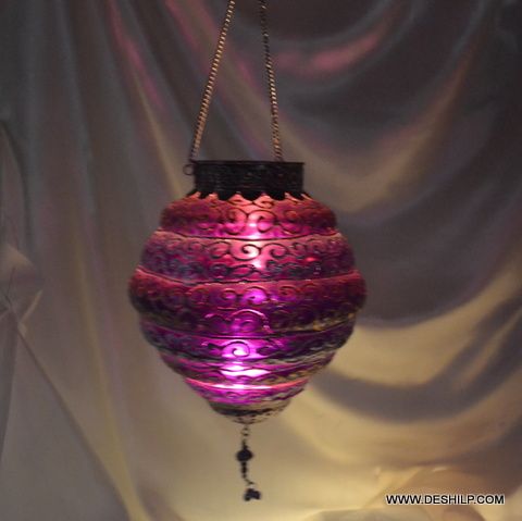 Lantern Glass T-Light Candle Hanging