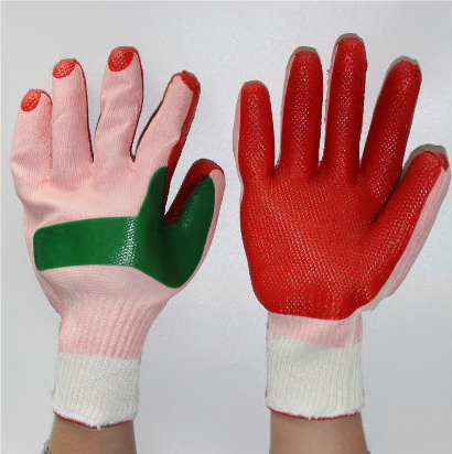 Double Slice Back Palm Piece Natural Rubber Laminated Coat Work Glove - Natural Rubber, Soft Polycotton Liner, Rubber Coated Palm and Back, Anti Abrasion, Anti Puncture, Tear and Cut Resistant, High Flexibility