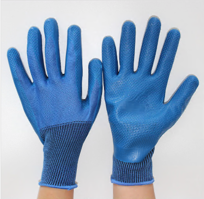 13gauge Polyester/nylon Latex Coated Embossing on Palm Working Gloves