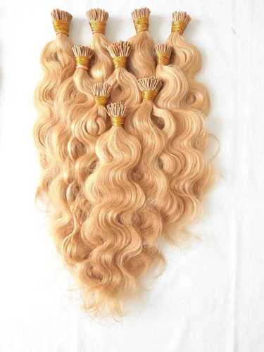 Blonde I tip Wavy  hair extensions Unprocessed hair