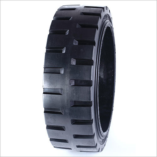 Forklift Tyre - Solid Rubber, 130-137mm Section Width, Matte Black Finish | Press-On Design, Custom Fit