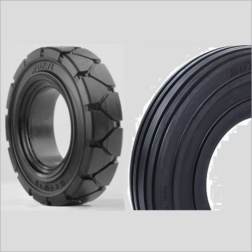 Royal GSE Tyre - Solid Rubber, 17-18 Inch Diameter, Matte Black Finish | Durable Metal Rim, Width 2-17 Inch
