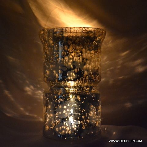 Silver Glass Decor Candle Holder