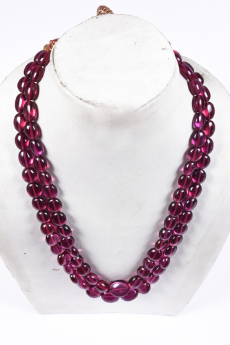 Rubilite Oval Beads Necklace By K. C. INTERNATIONAL