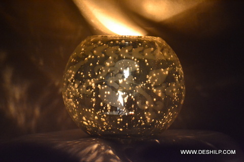 Silver Glass Candle Votive for ceremony