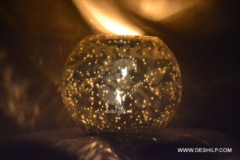 Silver Glass Candle Votive