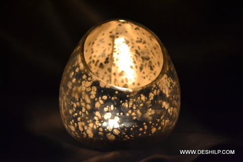 Antique Silver Glass Candle Holder for birthday gifts