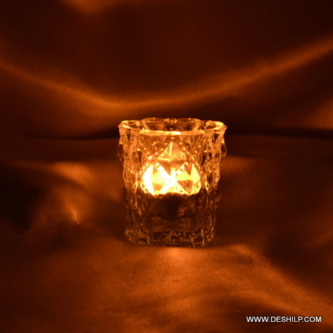 Small Crystal Glass T Light Candle