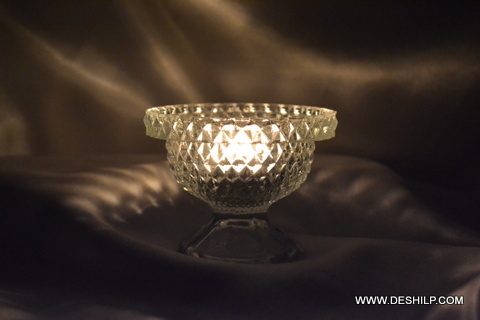 Small Glass T Light Candle Holder For Special Occasion - Style: Antique Imitation