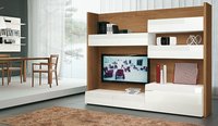 Corner Tv Unit - Wooden Frame, White Finish | 4 Shelves, 2 Drawers, Termite Resistant, Elegant Aesthetic