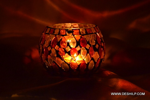 Mosaic Handmade Glass Candle Holder for special occasion