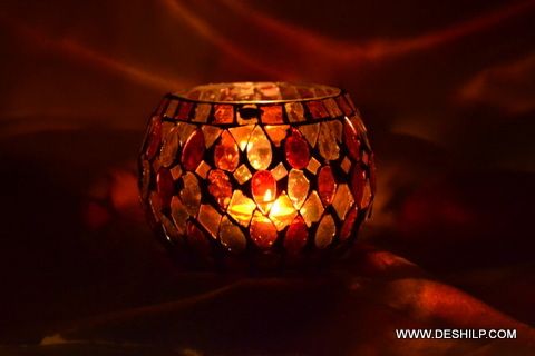 Mosaic Handmade Glass Candle Holder