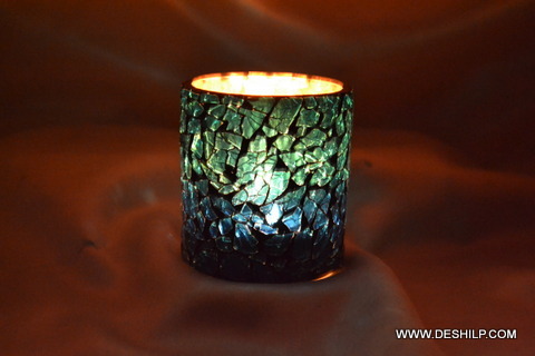 blue colored Small T Light Candle Holder