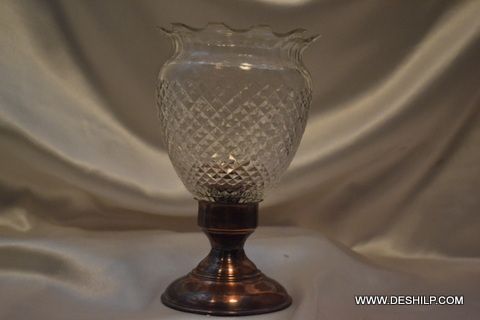 Crystal Glass Hurricane Candle Holder