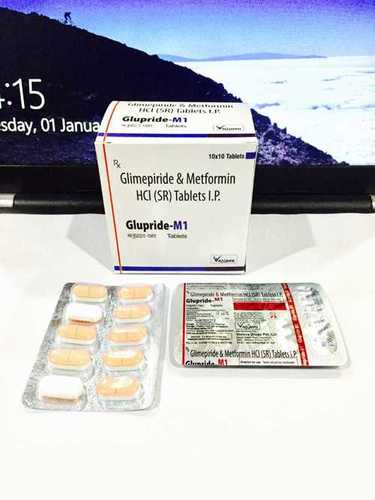 Glimepiride and Metformin - 1 mg + 500 mg Tablets | Twice Daily Dosage for Diabetic Management, Suitable for Aged Persons