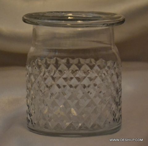 Cutting Shape Glass Jar