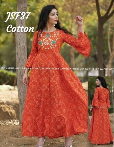 Designer Embroidered Cotton Kurti