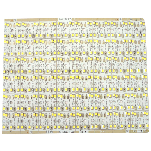 9 W LED PCB - Aluminium & Plastic, 9 Watt Power, Rectangular Shape, White Light, Customizable Sizes and Shapes, Heat Resistant and Chemical Free