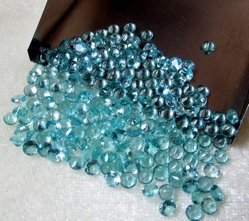 2mm Natural Blue Apatite Faceted Round Loose Gemstone