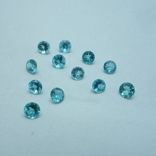 4Mm Natural Blue Apatite Faceted Round Loose Gemstone Grade: Aaa