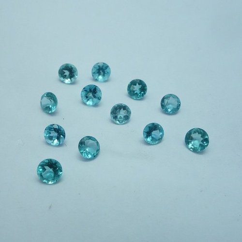 4mm Natural Blue Apatite Faceted Round Loose Gemstone