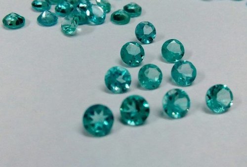 5mm Natural Blue Apatite Faceted Round Loose Gemstone