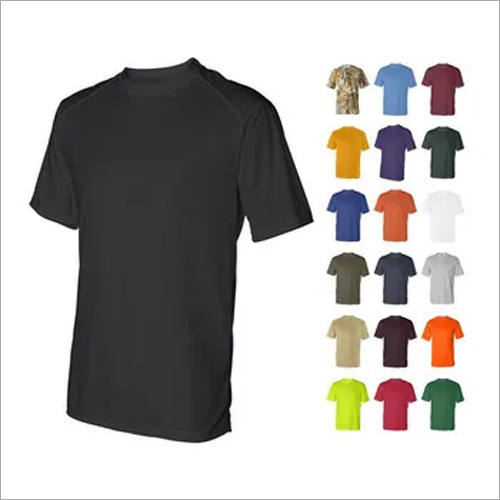 Mens Cotton Round Neck T-Shirt - Custom Size, Multicolored Plain Pattern, Short Sleeves , Unisex Versatile Style