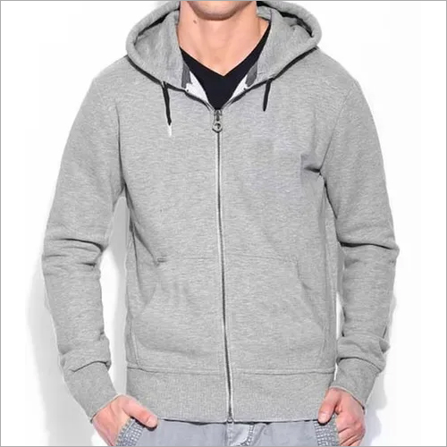 Plain Mens Zipper Hoodies