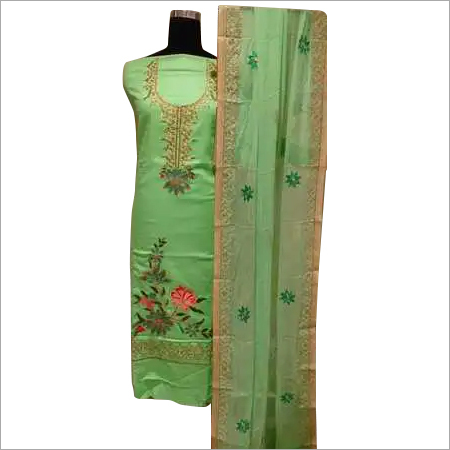 Green Ladies Semi Stitched Partywear Suit