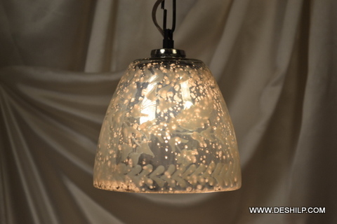 6x10 Inch Silver Glass Wall Hanging For Home Decor