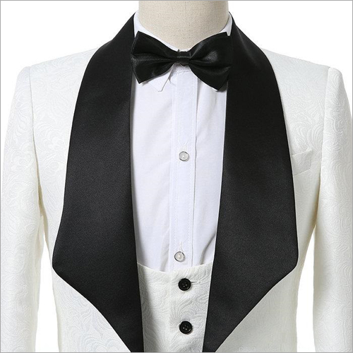 Woolen Mens White Tuxedo Blazer