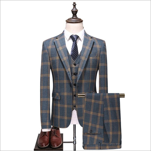 All Variants Mens 3 Piece Checked Suit