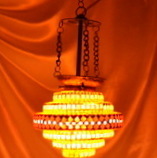 Red And Yellow Traditional Mosaic Handmade Glass Wall Hanging - Shape: Round