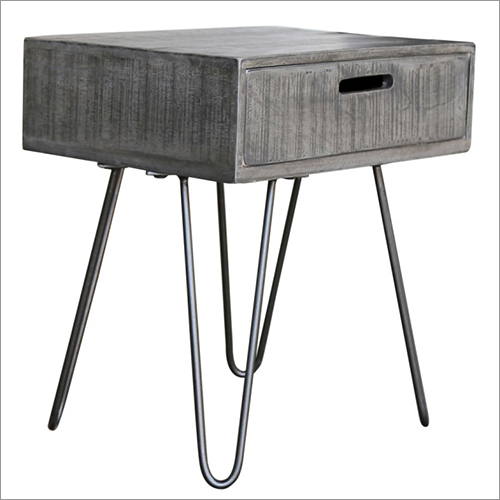 Iron Wood Drawer Table
