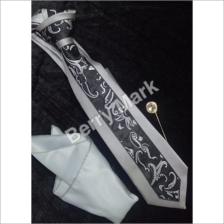 Black and White Silk Mens Ties