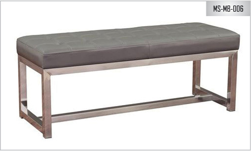 Silver & Grey Metal Sofa Benches