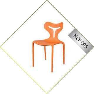 Cafe Chairs - Plastic Material, Antique Orange Color - Durable with 1 Year Warranty, Indian Style Design