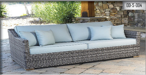 Grey & Blue Outdoor Sofa