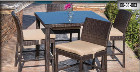 Outdoor Bar Set - Traditional Indian Style, Durable Brown & Cream Finish