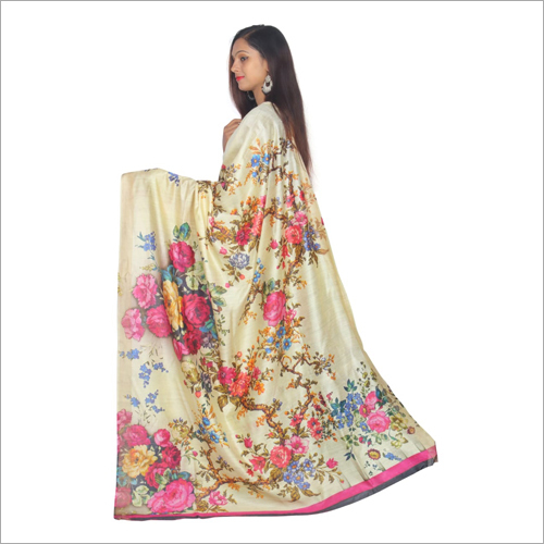Ladies Printed Saree - Silk Crepe Multi Color Design | Alluring Patterns for Cocktail & Evening Events