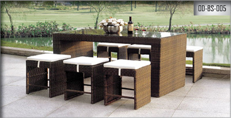 Outdoor Bar Set - Traditional Indian Style Design | Durable Brown & White Finish