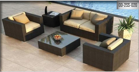 Brown Outdoor Two Seater Sofa